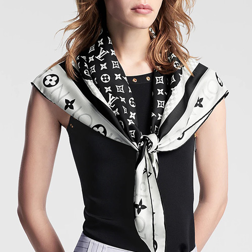 [홍콩명품.LOUIS VUITTON] 루이비통 25SS 로고 모노그램 Infinity 90-90 실크 스카프 머플러 (블랙), ET2942, JX, 홍콩명품의류,구매대행,온라인명품