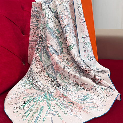 [홍콩명품.Hermes] 에르메스 25SS 로고 패턴 90-90 실크 스카프 머플러 (핑크), ET2950, JX, 홍콩명품의류,구매대행,온라인명품