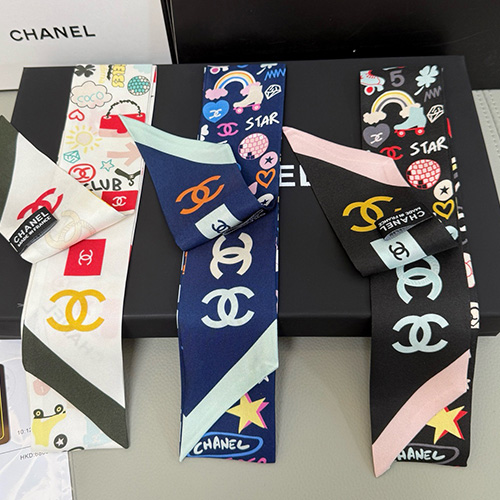 [홍콩명품.CHANEL] 샤넬 25SS 로고 Twilly 6-120 실크 스카프 머플러 (6컬러), ET2954, JX, 홍콩명품의류,구매대행,온라인명품