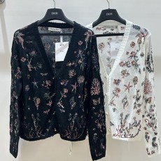 [홍콩명품,Christian Dior] 디올 25SS 로고 여성 플라워 패턴 V넥 니트 가디건 (2컬러), BM20595, GBG, 홍콩명품의류,구매대행,온라인명품