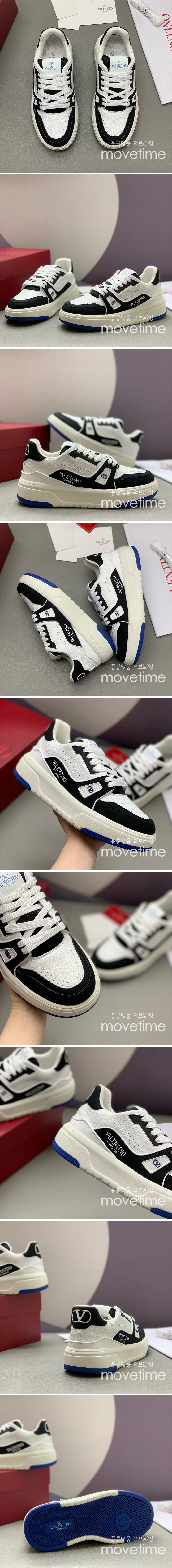 [홍콩명품.Valentino] 발렌티노 25SS 로고 남여 레더 가죽 스니커즈 운동화 (화이트-블랙), SE4803, PMD, 명품스니커즈,운동화,구두,로퍼,하이탑,신발