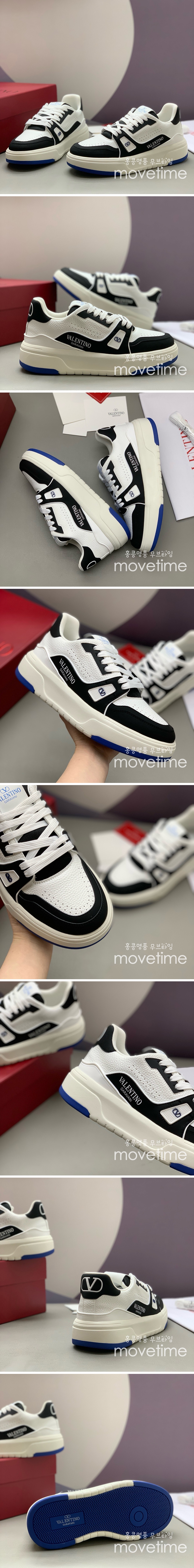 [홍콩명품.Valentino] 발렌티노 25SS 로고 남여 레더 가죽 스니커즈 운동화 (화이트-블랙), SE4804, PMD, 명품스니커즈,운동화,구두,로퍼,하이탑,신발