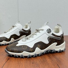 [홍콩명품.LOUIS VUITTON] 루이비통 25SS 로고 모노그램 RUSH 스니커즈 운동화 (화이트-브라운), SE4812, S2, 명품스니커즈,운동화,구두,로퍼,하이탑,신발