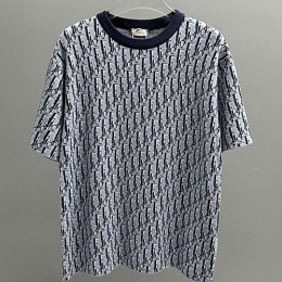 [홍콩명품,Christian Dior] 디올 25SS 로고 오블리크 니트 반팔 티셔츠 (스카이블루), BM20685, JU, 홍콩명품의류,구매대행,온라인명품