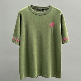 [홍콩명품.LOUIS VUITTON] 루이비통 25SS 로고 니트 반팔 티셔츠 (그린), BM20687, JU, 홍콩명품의류,구매대행,온라인명품