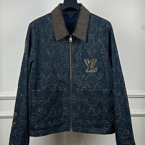 [홍콩명품.LOUIS VUITTON] 루이비통 25SS 로고 데님 자켓 1AFWXN + 데님 팬츠 진 청바지 상하의 세트, BM20692, JU, 홍콩명품의류,구매대행,온라인명품