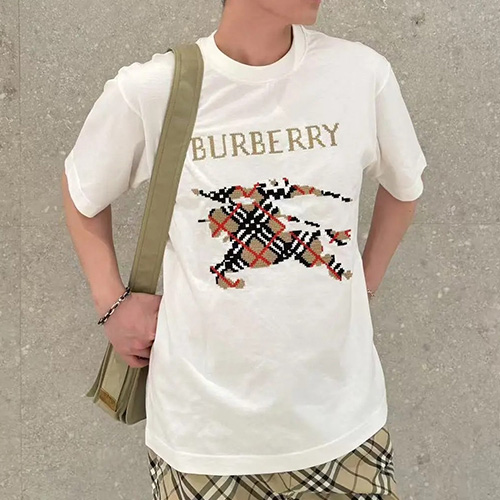 [홍콩명품.Burberry] 버버리 25SS 프로섬로고 자수 반팔 티셔츠 (2컬러), BM20709, KB, 홍콩명품의류,구매대행,온라인명품