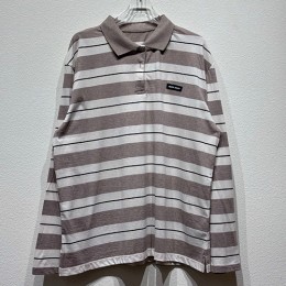 [홍콩명품,MIU MIU] 미우미우 25SS 로고 스트라이프 카라 긴팔 티셔츠 (화이트-그레이), BM20718, KB, 홍콩명품의류,구매대행,온라인명품