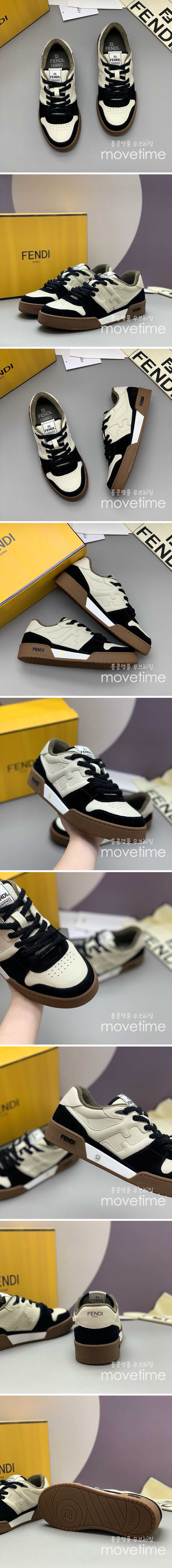 [홍콩명품,FENDI] 펜디 24SS 로고 남여 MATCH 스니커즈 운동화 (블랙-아이보리), SE4915, PMD, 명품스니커즈,운동화,구두,로퍼,하이탑,신발