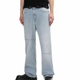 [가격문의][홍콩명품.Maison Margiela] 메종마르지엘라 25SS 로고 오버핏 데님 팬츠 진 청바지 (연청), BM20851, X2, 홍콩명품의류,구매대행,온라인명품