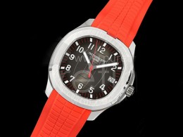 [홍콩명품시계.PATEK PHILIPPE] 파텍필립 아쿠아넛 5167 그레이 다이얼, 레드 고무밴드스트랩