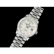 [홍콩명품. ROLEX] 로렉스 데이데이트 36mm 다이아몬드 베젤 화이트 MOP 다이얼