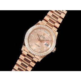 [홍콩명품. ROLEX] 로렉스 롤렉스 데이데이트 36mm 로즈골드 다이아몬드 베젤 로즈골드 다이얼