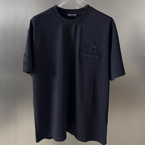 [홍콩명품.Chrome Hearts] 크롬하츠 25SS 로고 자수 반팔 티셔츠 (블랙), BM20906, JU, 홍콩명품의류,구매대행,온라인명품