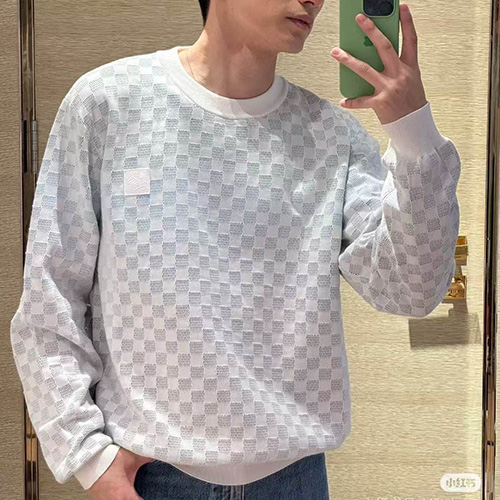 [홍콩명품.LOUIS VUITTON] 루이비통 25SS 로고 다미에 니트 스웨터 (화이트), BM20917, KB, 홍콩명품의류,구매대행,온라인명품