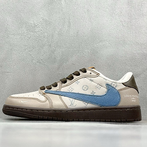 [홍콩명품.NIKE] 나이키 25SS 로고 남여 에어 조던 루이비통 모노그램 AJ1 로우탑 스니커즈 운동화 (아이보리-베이지), SE5043, S3, 명품스니커즈,운동화,구두,로퍼,하이탑,신발