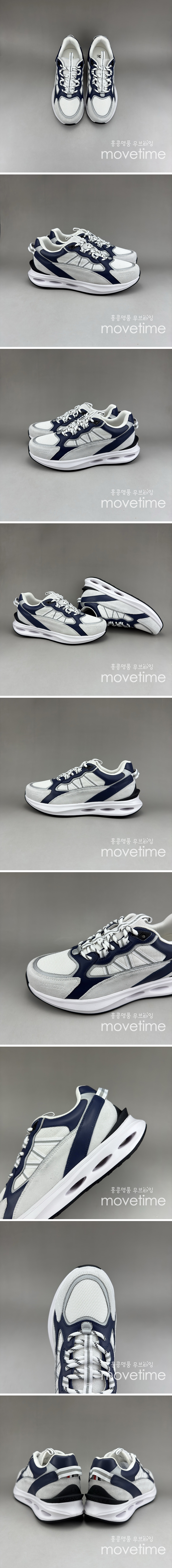 [홍콩명품.MONCLER] 몽클레어 25SS 로고 레더 가죽 스니커즈 운동화 (그레이-네이비), SE5072, S3, 명품스니커즈,운동화,구두,로퍼,하이탑,신발