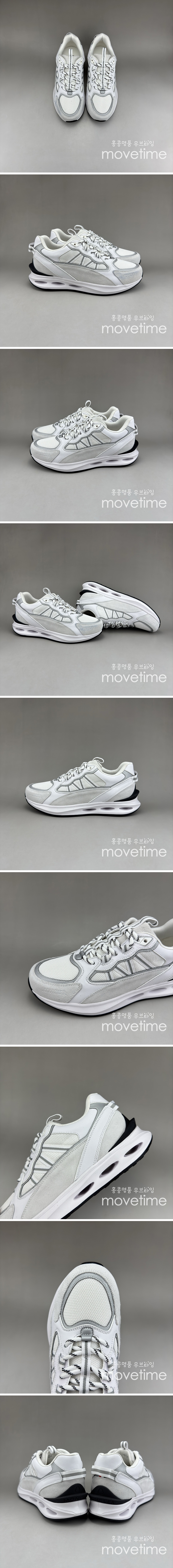 [홍콩명품.MONCLER] 몽클레어 25SS 로고 레더 가죽 스니커즈 운동화 (그레이-화이트), SE5073, S3, 명품스니커즈,운동화,구두,로퍼,하이탑,신발
