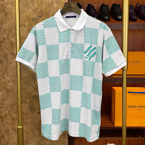 [홍콩명품.LOUIS VUITTON] 루이비통 25SS 로고 다미에 카라 폴로 반팔 티셔츠 (2컬러), BM21063, S1F, 홍콩명품의류,구매대행,온라인명품