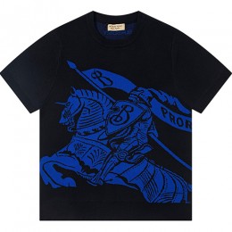 [홍콩명품.Burberry] 버버리 25SS 프로섬로고 니트 반팔 티셔츠 (블랙), BM21077, S1F, 홍콩명품의류,구매대행,온라인명품