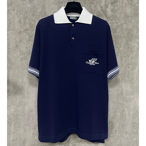 [홍콩명품,Christian Dior] 디올 25SS 로고 자수 카라 폴로 반팔 티셔츠 (네이비), BM21093, KOO, 홍콩명품의류,구매대행,온라인명품