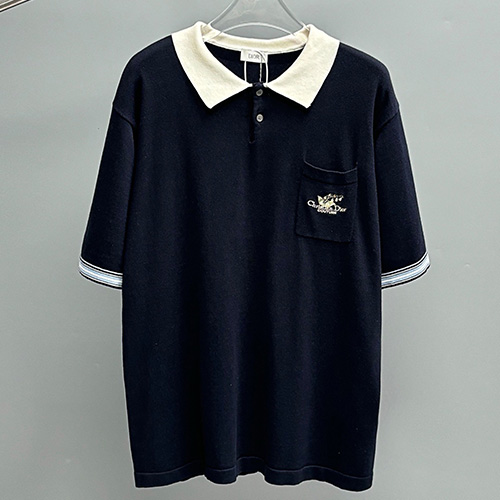 [홍콩명품,Christian Dior] 디올 25SS 로고 자수 카라 폴로 반팔 티셔츠 (네이비), BM21098, JU, 홍콩명품의류,구매대행,온라인명품