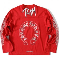 [홍콩명품.Chrome Hearts] 크롬하츠 25SS 로고 그래픽 프린트 V넥 긴팔 티셔츠 (레드), BM21108, TT, 홍콩명품의류,구매대행,온라인명품