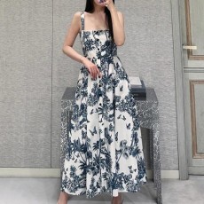 [홍콩명품,Christian Dior] 디올 25SS 로고 패턴 여성 탑 미디 원피스 (화이트), BM21121, TBG, 홍콩명품의류,구매대행,온라인명품