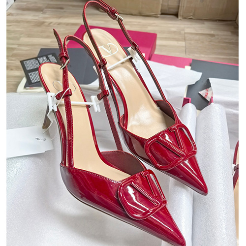 [홍콩명품.Valentino] 발렌티노 25SS 로고 여성 레더 가죽 하이힐 구두 샌들 (레드), SE5124, ALW, 명품스니커즈,운동화,구두,로퍼,하이탑,신발