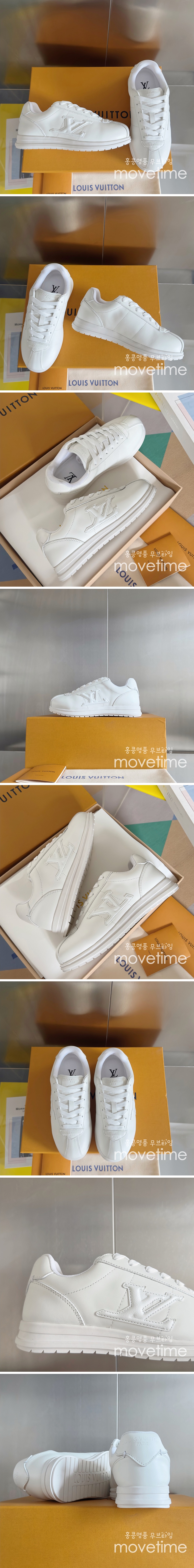 [홍콩명품.LOUIS VUITTON] 루이비통 25SS 로고 남여 레더 가죽 스니커즈 운동화 (화이트), SE5183, S4W, 명품스니커즈,운동화,구두,로퍼,하이탑,신발