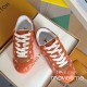 [홍콩명품.LOUIS VUITTON] 루이비통 25SS 로고 남여 모노그램 레더 가죽 스니커즈 운동화 (오렌지), SE5186, S4W, 명품스니커즈,운동화,구두,로퍼,하이탑,신발