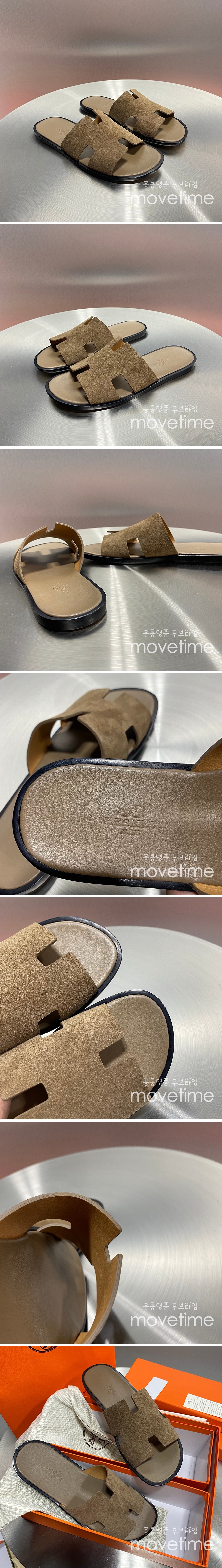 [홍콩명품.Hermes] 에르메스 25SS 로고 이즈미르 레더 가죽 슬리퍼 (브라운), SE5210, GHS, 명품스니커즈,운동화,구두,로퍼,하이탑,신발