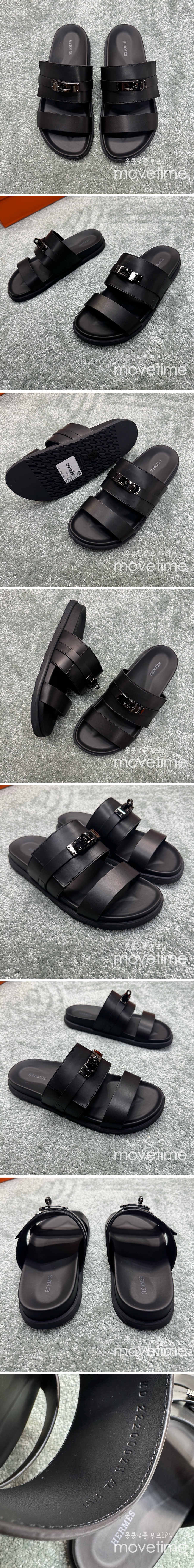 [홍콩명품.Hermes] 에르메스 25SS 로고 레더 가죽 슬리퍼 (블랙), SE5234, GHS, 명품스니커즈,운동화,구두,로퍼,하이탑,신발