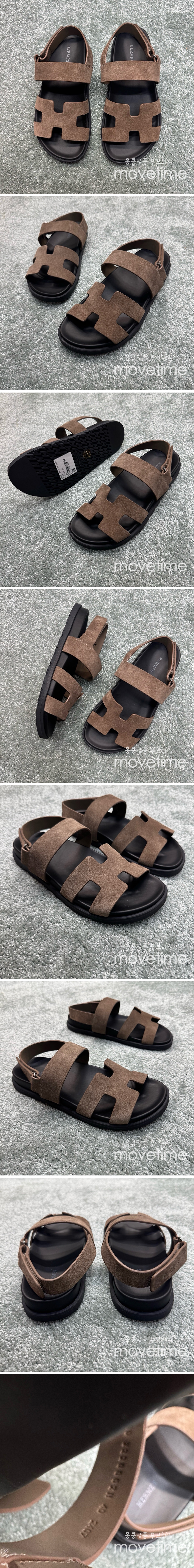 [홍콩명품.Hermes] 에르메스 25SS 로고 남여 레더 가죽 시프레 샌들 (브라운), SE5235, GHS, 명품스니커즈,운동화,구두,로퍼,하이탑,신발