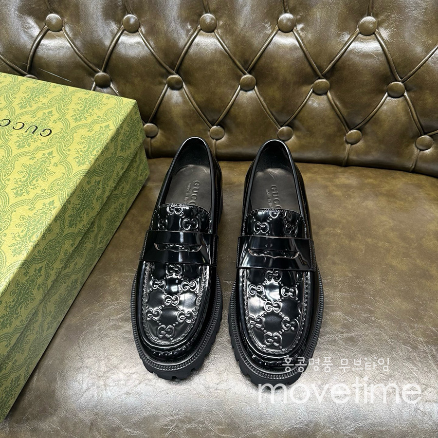 [홍콩명품.Gucci] 구찌 25SS 로고 레더 가죽 로퍼 구두 (블랙), SE5268, GHS, 명품스니커즈,운동화,구두,로퍼,하이탑,신발