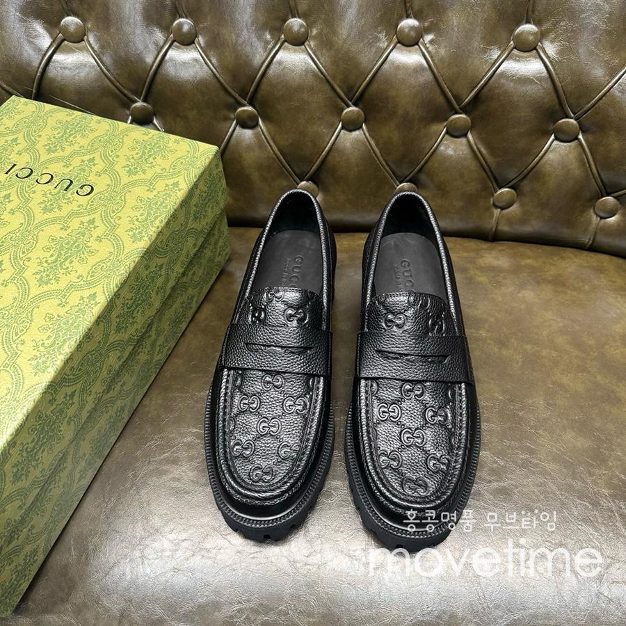 [홍콩명품.Gucci] 구찌 25SS 로고 레더 가죽 로퍼 구두 (블랙), SE5269, GHS, 명품스니커즈,운동화,구두,로퍼,하이탑,신발