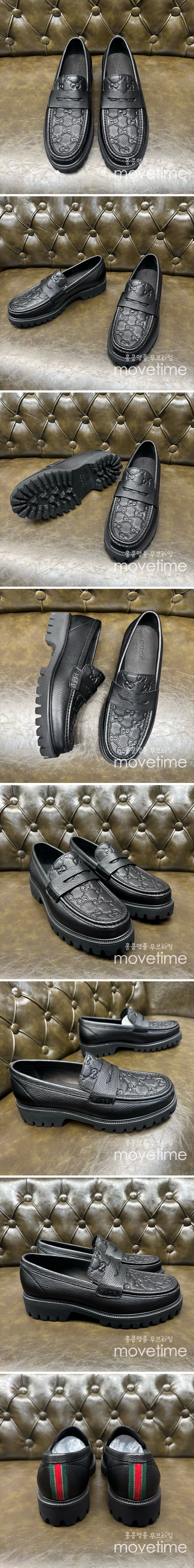 [홍콩명품.Gucci] 구찌 25SS 로고 레더 가죽 로퍼 구두 (블랙), SE5269, GHS, 명품스니커즈,운동화,구두,로퍼,하이탑,신발