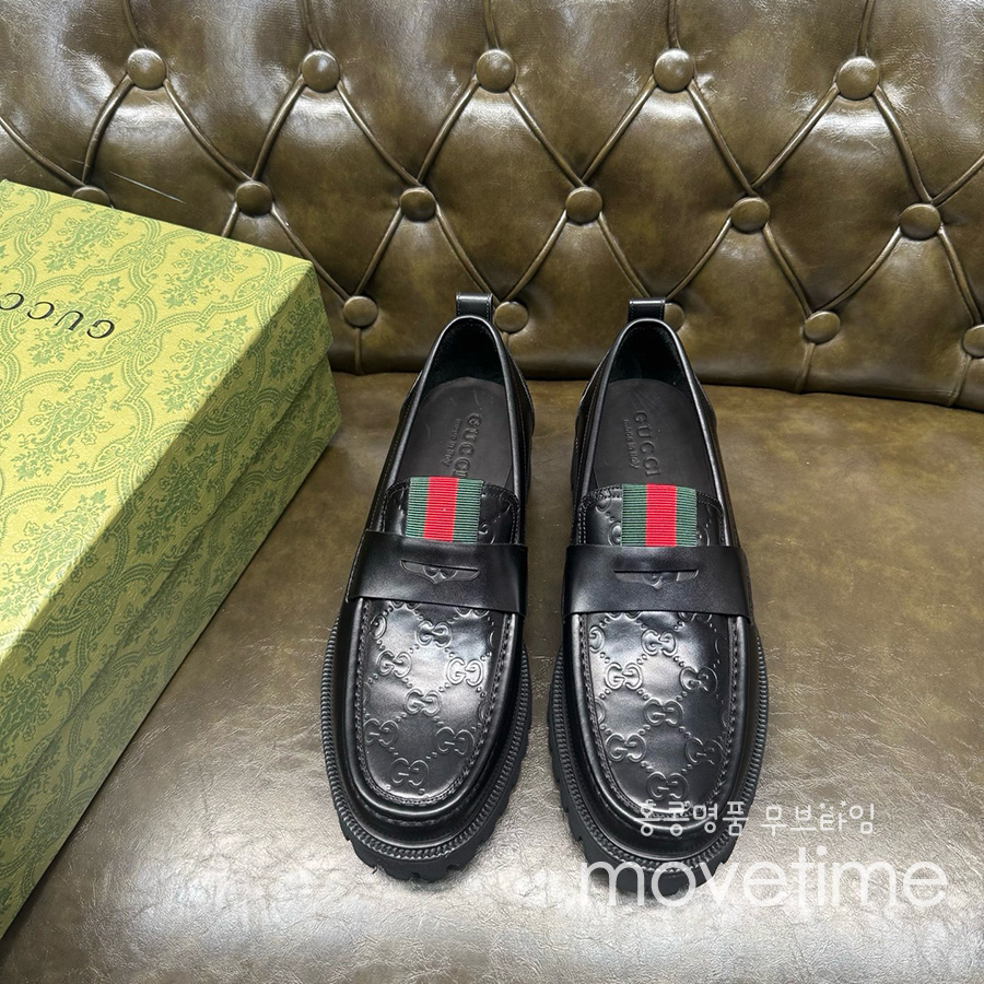 [홍콩명품.Gucci] 구찌 25SS 로고 레더 가죽 로퍼 구두 (블랙), SE5271, GHS, 명품스니커즈,운동화,구두,로퍼,하이탑,신발