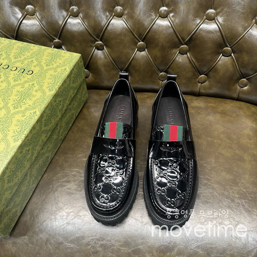 [홍콩명품.Gucci] 구찌 25SS 로고 레더 가죽 로퍼 구두 (블랙), SE5272, GHS, 명품스니커즈,운동화,구두,로퍼,하이탑,신발