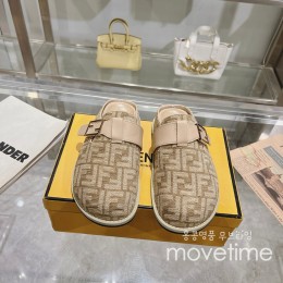 [홍콩명품,FENDI] 펜디 25SS 로고 남여 FF패턴 레더 가죽 샌들 슬리퍼 (카라멜), SE5275, GHS, 명품스니커즈,운동화,구두,로퍼,하이탑,신발