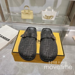 [홍콩명품,FENDI] 펜디 25SS 로고 남여 FF패턴 레더 가죽 샌들 슬리퍼 (블랙), SE5276, GHS, 명품스니커즈,운동화,구두,로퍼,하이탑,신발