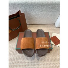 [홍콩명품.Loro Piana] 로로피아나 25SS 로고 남여 레더 가죽 샌들 슬리퍼 (브라운), SE5288, GHS, 명품스니커즈,운동화,구두,로퍼,하이탑,신발