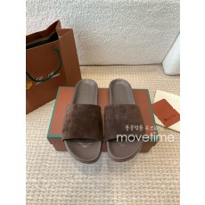 [홍콩명품.Loro Piana] 로로피아나 25SS 로고 남여 레더 가죽 샌들 슬리퍼 (다크브라운), SE5289, GHS, 명품스니커즈,운동화,구두,로퍼,하이탑,신발