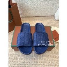[홍콩명품.Loro Piana] 로로피아나 25SS 로고 남여 레더 가죽 샌들 슬리퍼 (블루), SE5292, GHS, 명품스니커즈,운동화,구두,로퍼,하이탑,신발