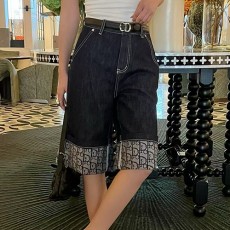 [홍콩명품,Christian Dior] 디올 25SS 로고 여성 오블리크 데님 쇼츠 반바지, BM21245, MR, 홍콩명품의류,구매대행,온라인명품