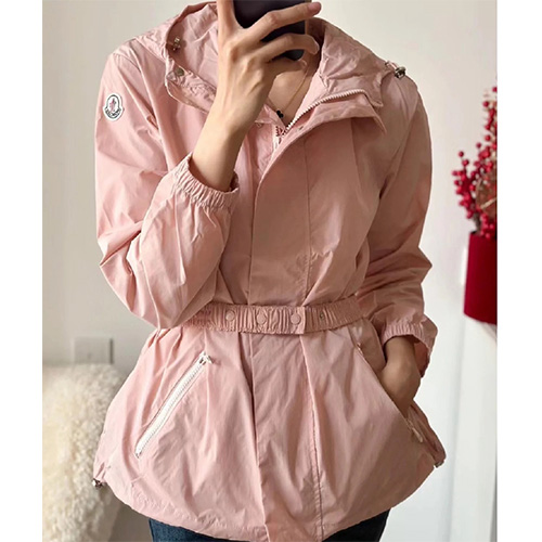 [홍콩명품.MONCLER] 몽클레어 25SS 로고 여성 후드 바람막이 자켓 (핑크), BM21284, S1F, 명품레플리카,미러급,온라인쇼핑몰사이트