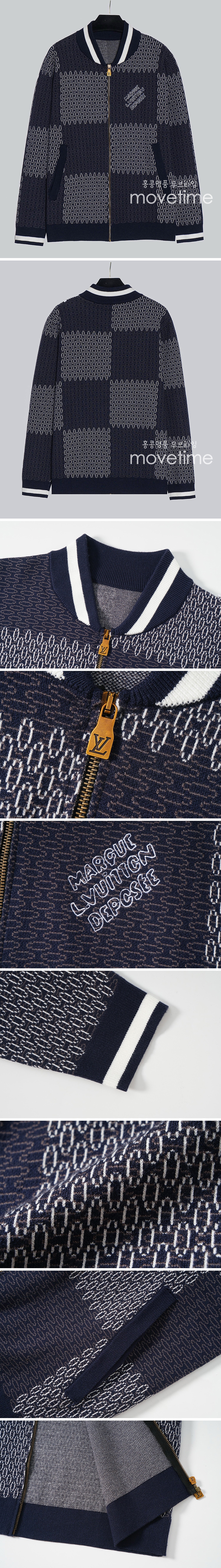 [홍콩명품.LOUIS VUITTON] 루이비통 25SS 로고 다미에 울 봄버 자켓 (네이비), BM21326, JU, 명품레플리카,미러급,온라인쇼핑몰사이트