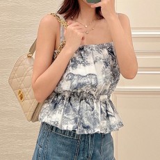 [홍콩명품,Christian Dior] 디올 25SS 로고 여성 정글 패턴 민소매 탑 (화이트), BM21352, TBG, 명품레플리카,미러급,온라인쇼핑몰사이트