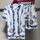 [홍콩명품.VERSACE] 베르사체 25SS 로고 패턴 반팔 남방 셔츠 + 쇼츠 반바지 상하의 세트 (화이트), BM21380, JU, 명품레플리카,미러급,온라인쇼핑몰사이트