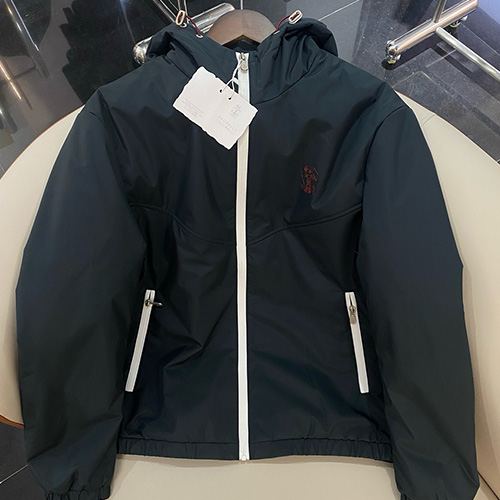 [홍콩명품.Brunello Cucinelli ] 브루넬로 쿠치넬리 25SS 로고 후드 바람막이 자켓 (블랙), BM21454, JU, 명품레플리카,미러급,온라인쇼핑몰사이트